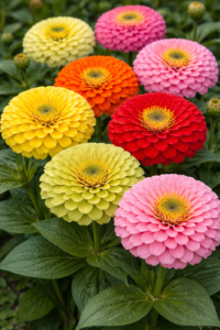 Mezcla de flores de dalia y zinnia elegans